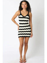 Load image into Gallery viewer, Stripe Crochet Mini Dress