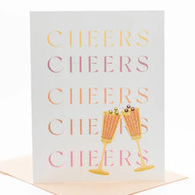 Load image into Gallery viewer, 'cheers' Champagne Flute Congratulations Card