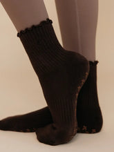 Load image into Gallery viewer, Espresso Dark Brown Pilates Grip Sock