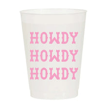 Load image into Gallery viewer, Howdy Pink Repeating Frosted Cups-Pack Of 6