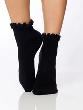 Load image into Gallery viewer, The Ruffle Grip Sock Black