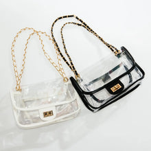 Load image into Gallery viewer, White Lined Clear Purse