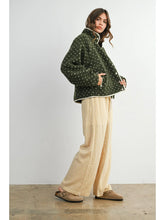 Load image into Gallery viewer, Olive Green Polka Dot Fleece