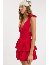 Load image into Gallery viewer, Tie Strap Layered Lace Mini Dress