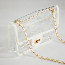 Load image into Gallery viewer, White Lined Clear Purse