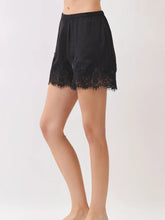 Load image into Gallery viewer, Lace Trim Satin Shorts