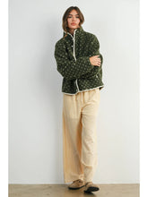 Load image into Gallery viewer, Olive Green Polka Dot Fleece