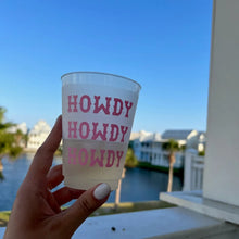 Load image into Gallery viewer, Howdy Pink Repeating Frosted Cups-Pack Of 6