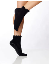 Load image into Gallery viewer, The Ruffle Grip Sock Black
