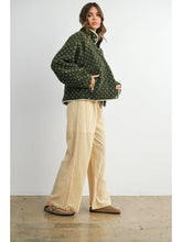 Load image into Gallery viewer, Olive Green Polka Dot Fleece