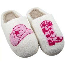 Load image into Gallery viewer, Boot and Cowgirl Hat Western Slippers