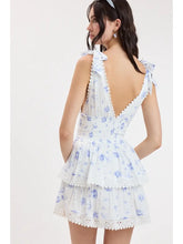 Load image into Gallery viewer, Floral Tie Strap Layered Lace Mini Dress