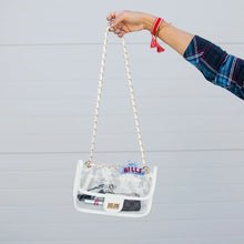 Load image into Gallery viewer, White Lined Clear Purse