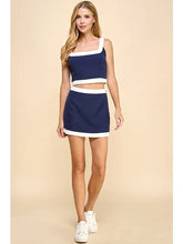 Load image into Gallery viewer, Navy Contrast Cropped Tank