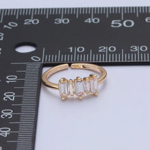 Load image into Gallery viewer, Adjustable Gold Baguette Stone Ring