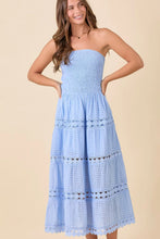 Load image into Gallery viewer, Smocked Eyelet Maxi Dress