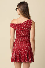 Load image into Gallery viewer, One Shoulder Polka Dot Mini Dress