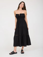 Load image into Gallery viewer, Front Tie Keyhole Detail Strapless Midi Dress