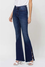 Load image into Gallery viewer, High Rise Slit Raw Hem Flare Jeans