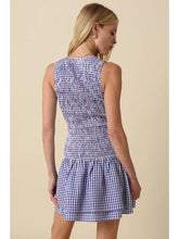Load image into Gallery viewer, Gingham V-Neck Tiered Mini Dress