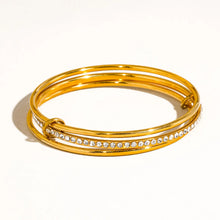 Load image into Gallery viewer, Gold Rhinestone Stack Bracelet