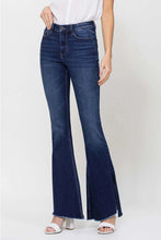 Load image into Gallery viewer, High Rise Slit Raw Hem Flare Jeans