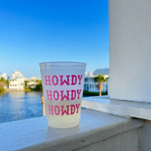 Load image into Gallery viewer, Howdy Pink Repeating Frosted Cups-Pack Of 6