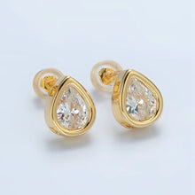 Load image into Gallery viewer, Gold Tear Drop Stud Earrings