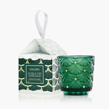 Load image into Gallery viewer, Noble Fir Garland Ornament Pedestal Candle