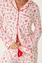 Load image into Gallery viewer, Femme de Noel Holiday Print 3-Piece PJ Set