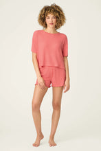 Load image into Gallery viewer, Textured Essentials Sunset Rose Short Sleeve Top