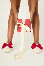 Load image into Gallery viewer, Feline Festive Bow Slippers