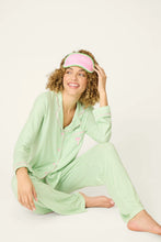 Load image into Gallery viewer, Pupcation Palms Kiwi Stripe 3-Piece PJ Set