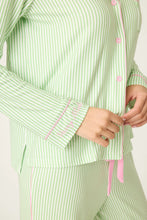 Load image into Gallery viewer, Pupcation Palms Kiwi Stripe 3-Piece PJ Set