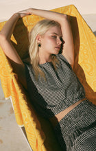 Load image into Gallery viewer, *Pre Order* Merit Cropped Gingham Linen Top