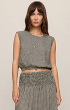 Load image into Gallery viewer, *Pre Order* Merit Cropped Gingham Linen Top