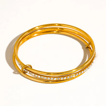 Load image into Gallery viewer, Gold Rhinestone Stack Bracelet