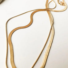 Load image into Gallery viewer, Gold Layered Flat Chain Necklace