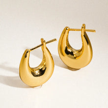Load image into Gallery viewer, Gold Droplet Hoop Earring