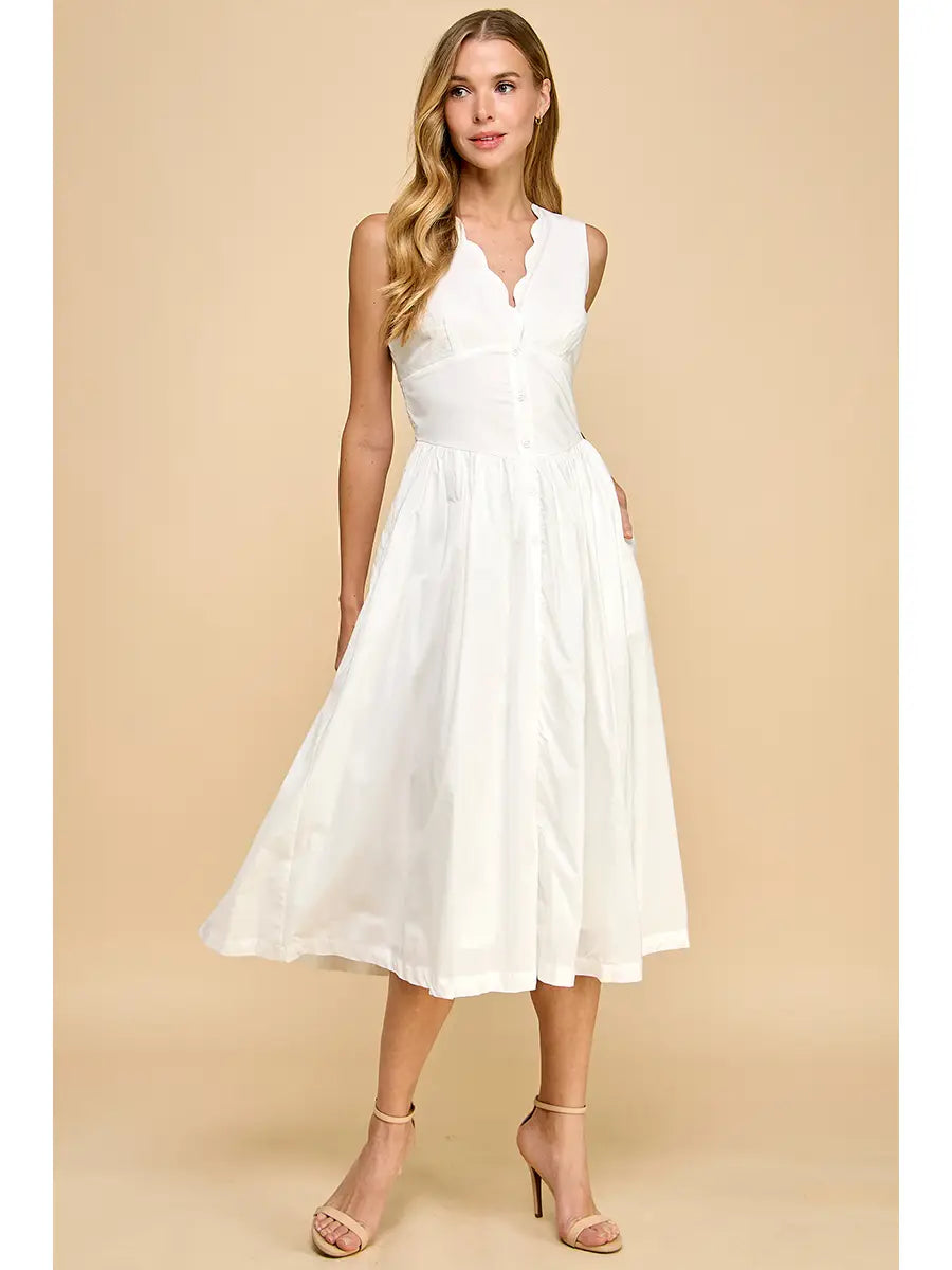 Scalloped Neckline Dress – Heidi Boutique
