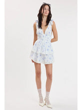 Load image into Gallery viewer, Floral Tie Strap Layered Lace Mini Dress