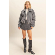 Load image into Gallery viewer, Faux Fur Zip Up Jacket with Plush Collar