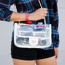 Load image into Gallery viewer, White Lined Clear Purse