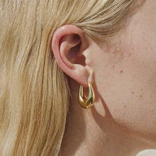 Load image into Gallery viewer, Gold Droplet Hoop Earring