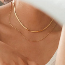 Load image into Gallery viewer, Gold Layered Flat Chain Necklace