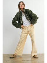 Load image into Gallery viewer, Olive Green Polka Dot Fleece