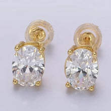 Load image into Gallery viewer, Oval Bezel Stud Earring
