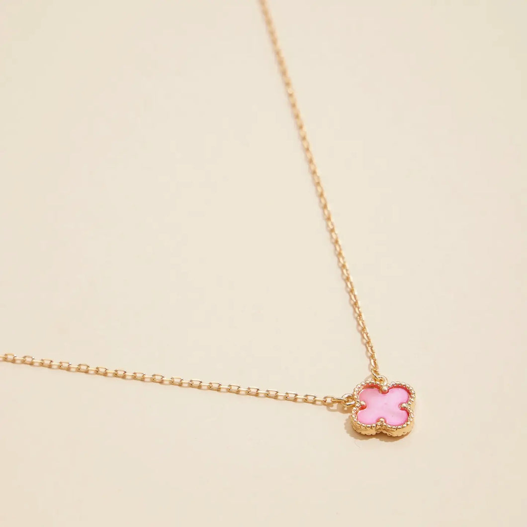 Pink Clover Necklace