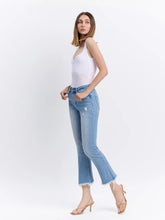 Load image into Gallery viewer, High Rise Frayed Hem Kick Flare Jeans
