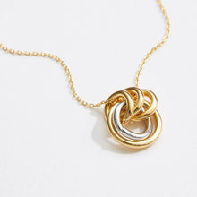 Load image into Gallery viewer, Mixed Metal Interlocking Rings Pendant Necklace
